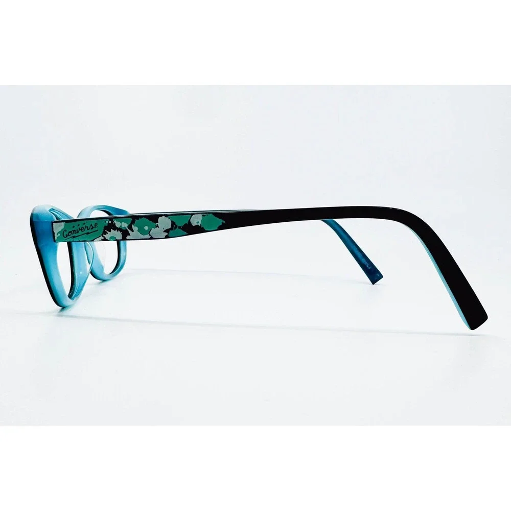 Converse Eyeglass Frames Kids Black Blue K015 Floral Temple 47-16-130